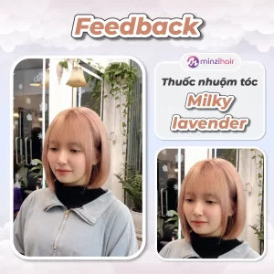Khách nhuộm màu milky lavender