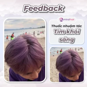 Khách nhuộm màu tím khói sáng