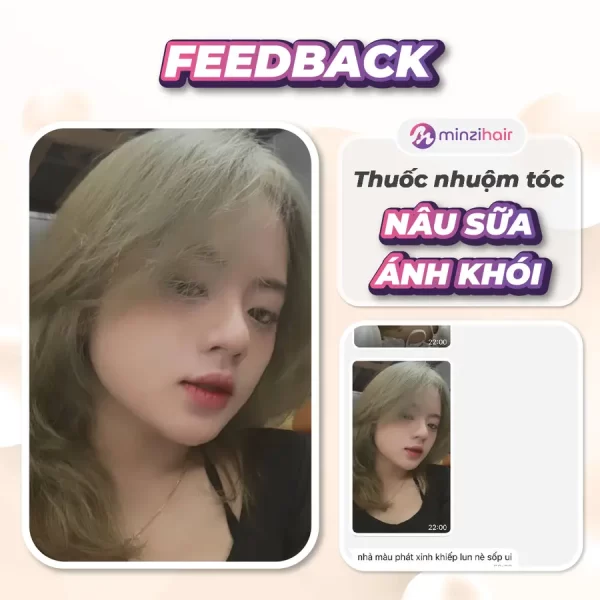 Feedback khách hàng sử dụng thuốc nhuộm tóc nâu sữa ánh khói - 1