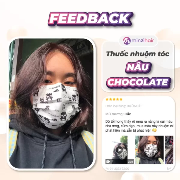 Feedback khách hàng sử dụng thuốc nhuộm tóc nâu chocolate - 2