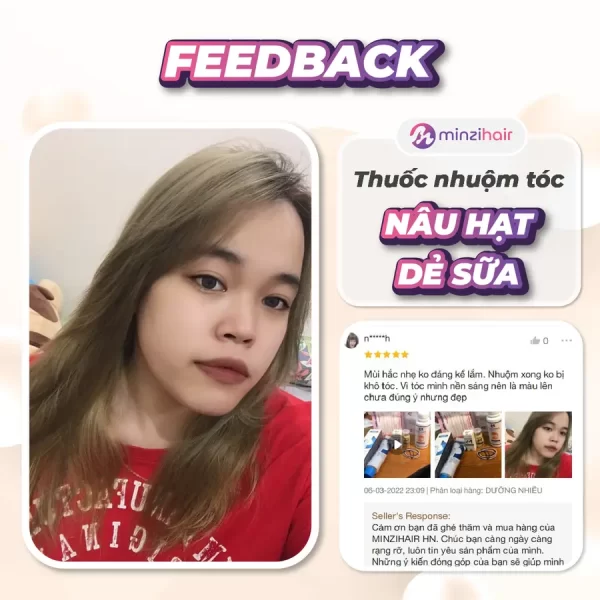 Feedback khách hàng sử dụng thuốc nhuộm tóc nâu hạt dẻ sữa - 2