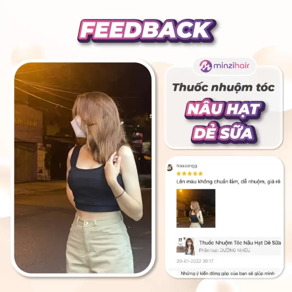 Feedback khách hàng sử dụng thuốc nhuộm tóc nâu hạt dẻ sữa - 3