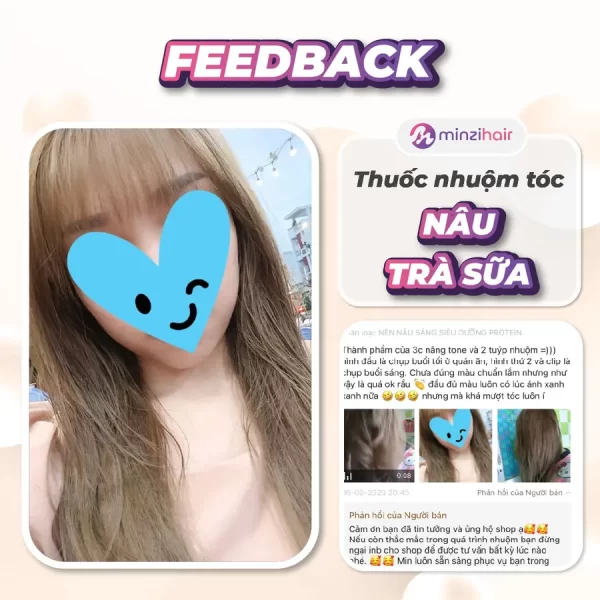 Feedback khách hàng sử dụng thuốc nhuộm tóc nâu trà sữa - 3