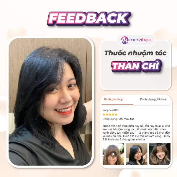 Feedback khách hàng sử dụng thuốc nhuộm tóc than chì - 1