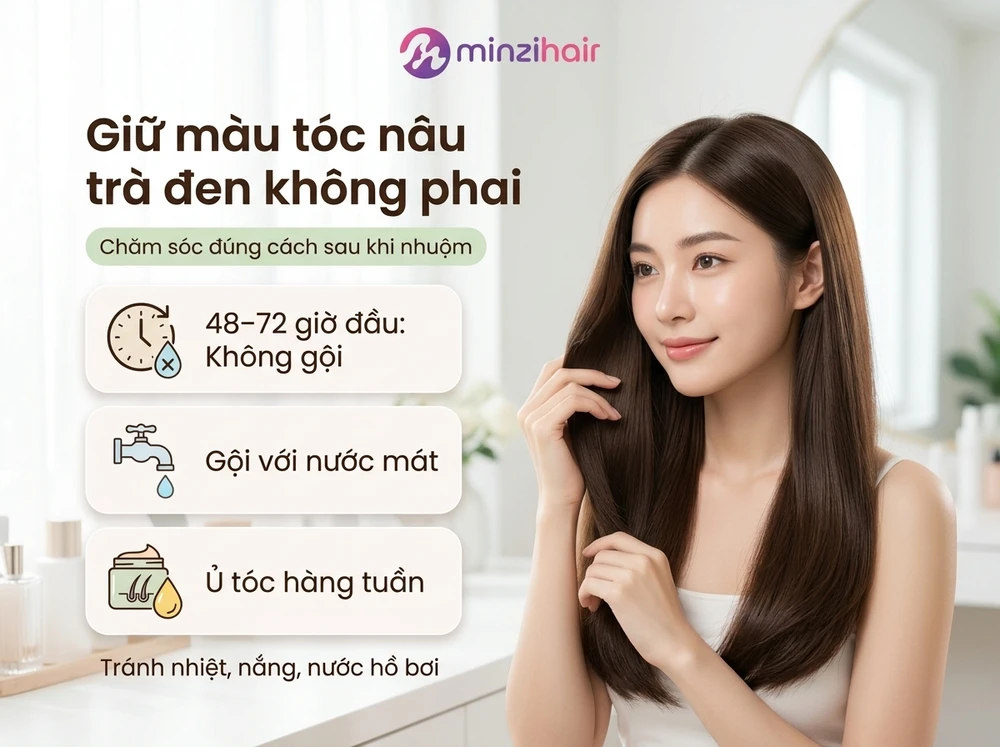 Cách chăm sóc & giữ màu nâu trà đen lâu phai
