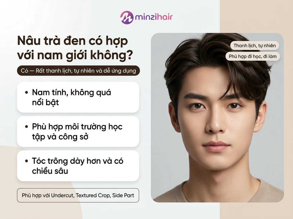 Nâu trà đen có hợp với nam không?