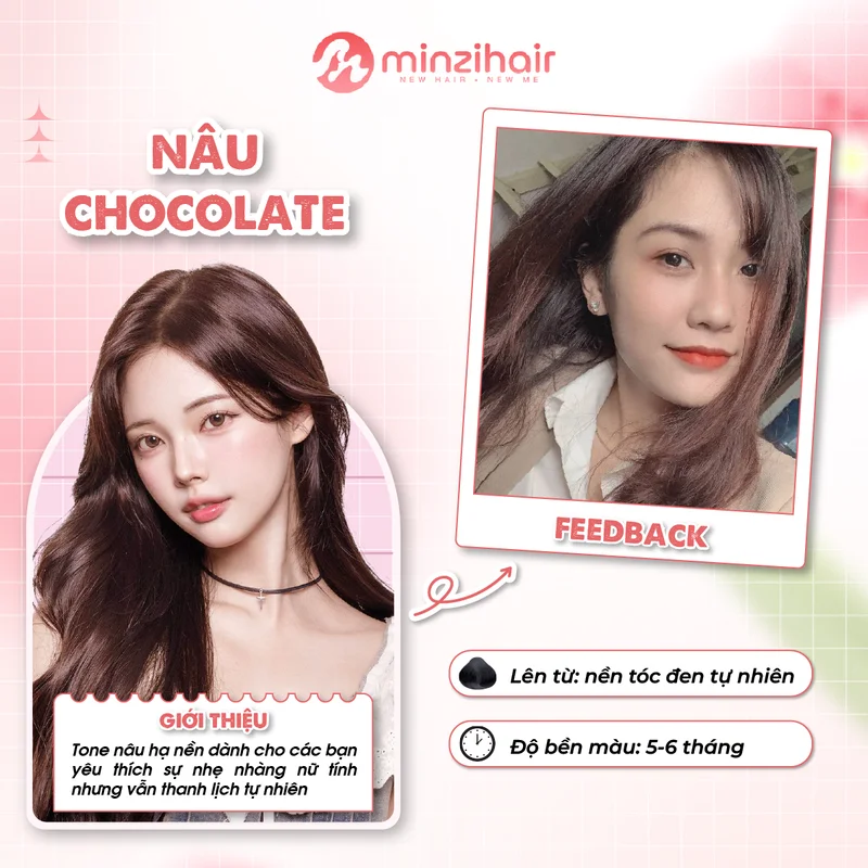 Nâu chocolate - màu tóc đi học siêu ngọt ngào và cá tính