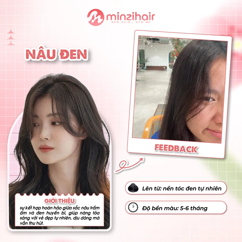 Nâu đen - màu tóc trầm siêu dễ nhuộm cho các bạn học sinh