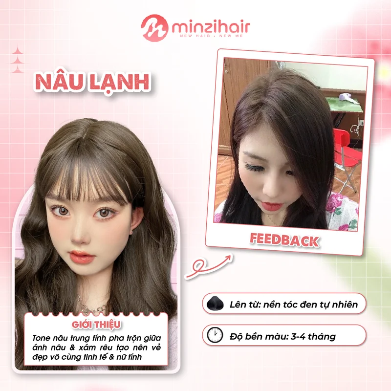 Nâu lanh - màu tóc không cần tẩy cho học sinh