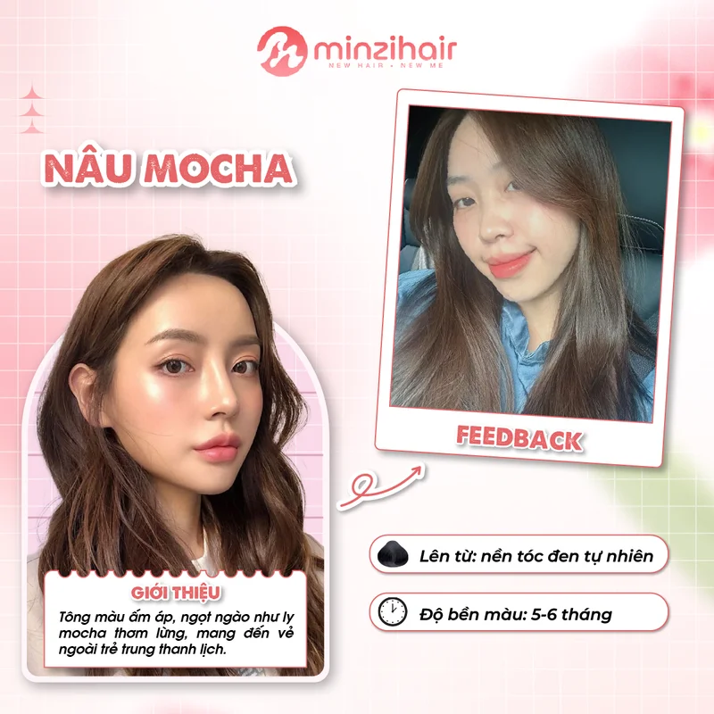 Màu nhuộm tóc trầm cho học sinh nâu mocha