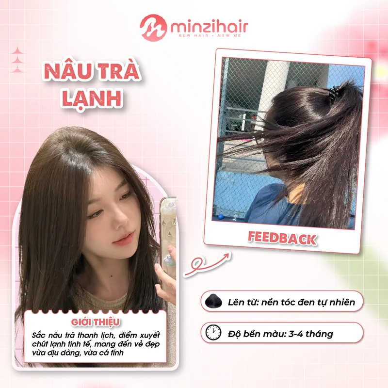 Màu nhuộm tóc đi học nâu trà lạnh