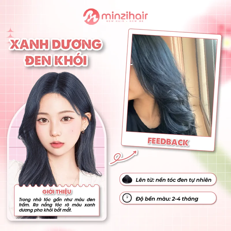Xanh dương đen khói - màu nhuộm tóc cho học sinh best seller