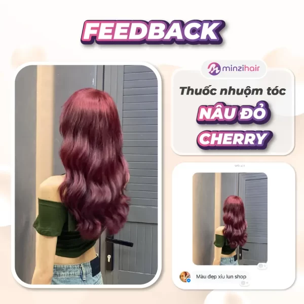 Feedback khách hàng sử dụng thuốc nhuộm tóc nâu đỏ cherry - 1
