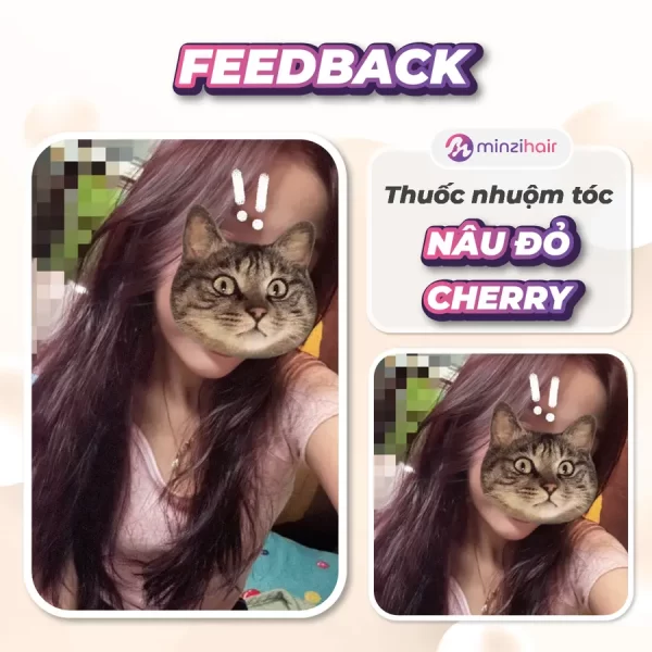 Feedback khách hàng sử dụng thuốc nhuộm tóc nâu đỏ cherry - 2