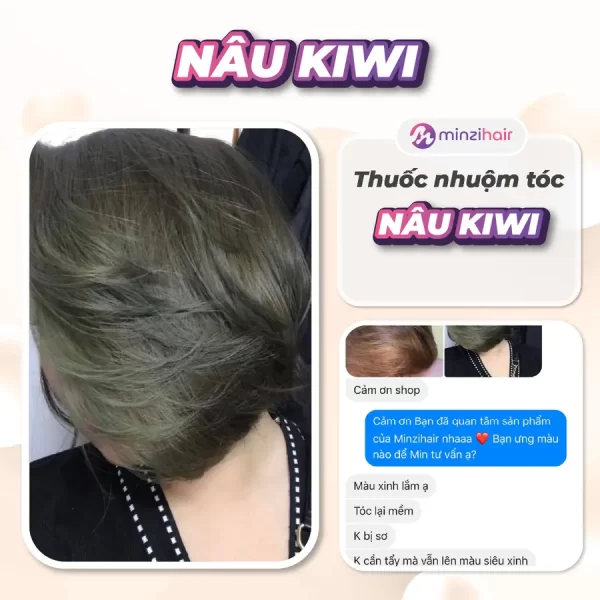 Feedback khách hàng sử dụng thuốc nhuộm tóc nâu kiwi - 2