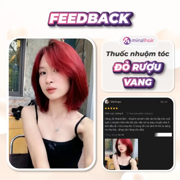 Feedback khách hàng sử dụng thuốc nhuộm tóc đỏ rượu vang - 1