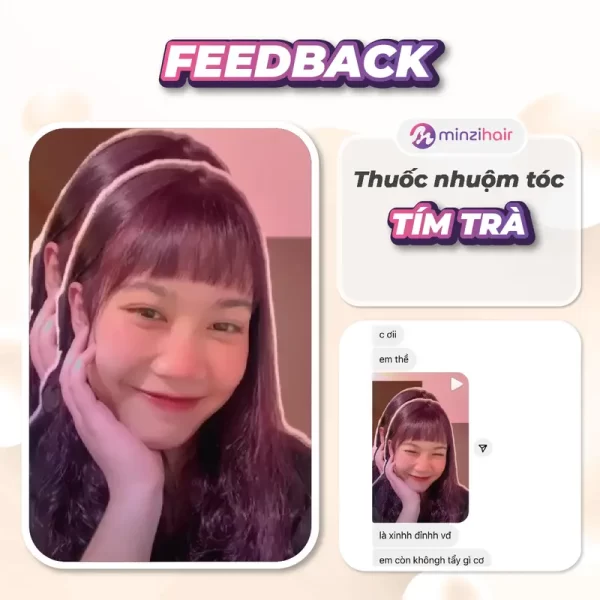 Feedback khách hàng sử dụng thuốc nhuộm tóc tím trà - 2