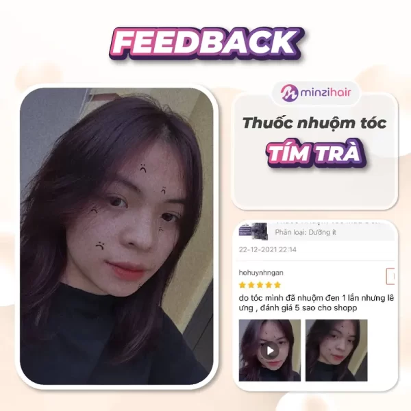 Feedback khách hàng sử dụng thuốc nhuộm tóc tím trà - 3