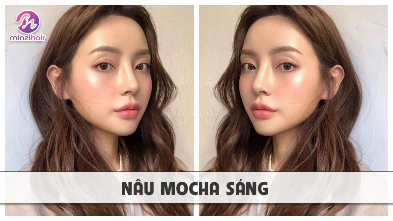 Tóc màu nâu mocha sáng