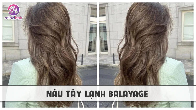 Nâu tây lạnh balayage
