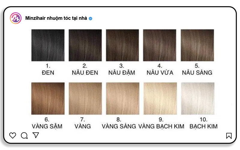 Các mức độ tẩy tóc (level tóc)