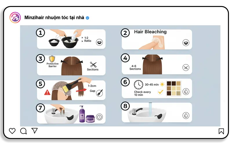 8.2. Các bước tẩy tóc cơ bản