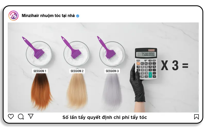 Tẩy tóc bao nhiêu tiền số lần tẩy