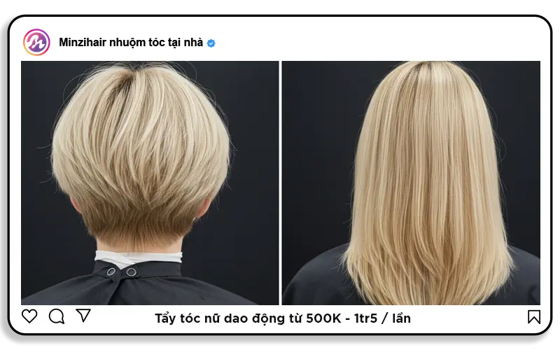 Tẩy tóc nữ giá bao nhiêu tiền