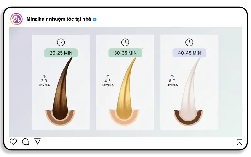 Thời gian tẩy cho từng mức độ