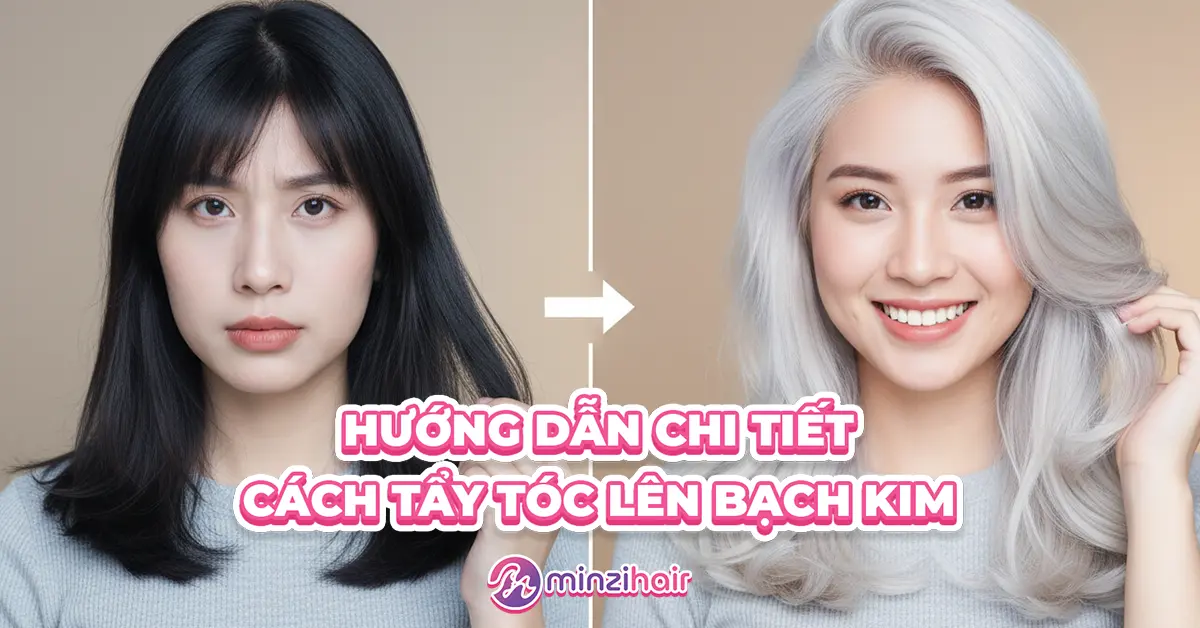 cách tẩy tóc lên trắng bạch kim