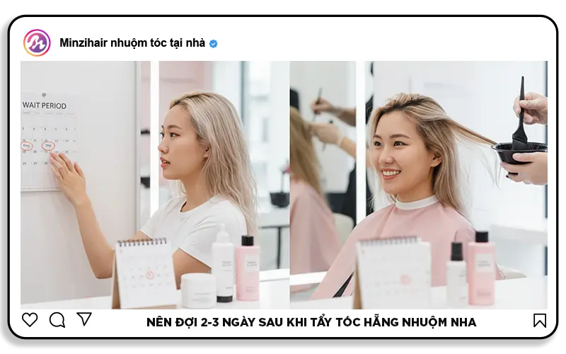 có nên nhuộm ngay sau khi tẩy tóc không