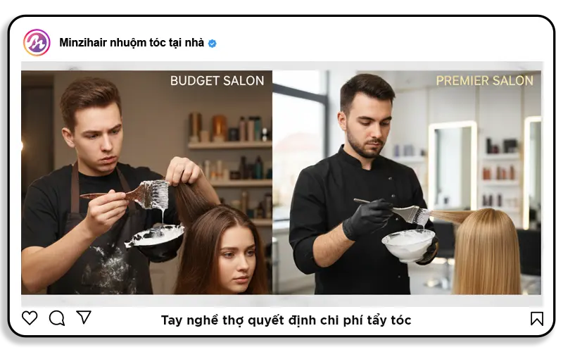 tẩy tóc bao nhiêu tiền tay nghề thợ