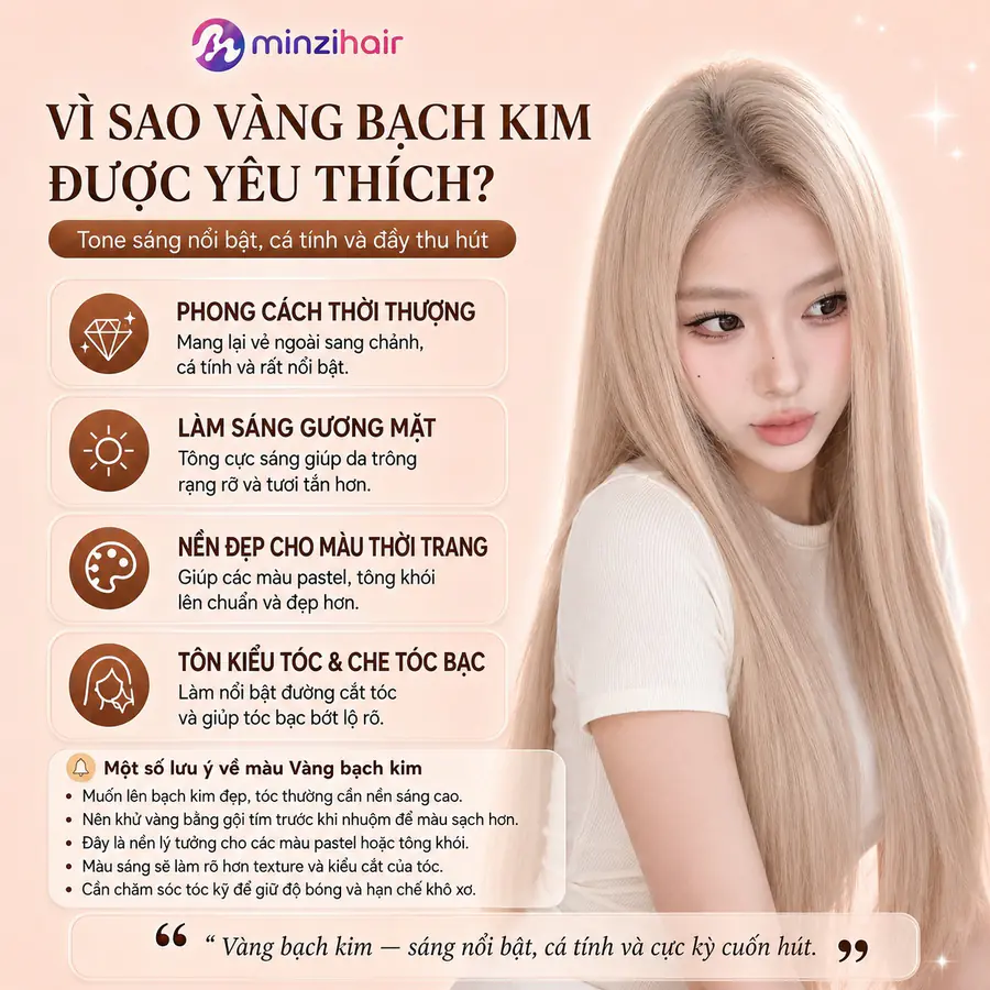 Vì sao thuốc nhuộm tóc màu bạch kim được yêu thích