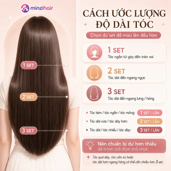 Cách ước lượng độ dài tóc để chọn số set thuốc nhuộm