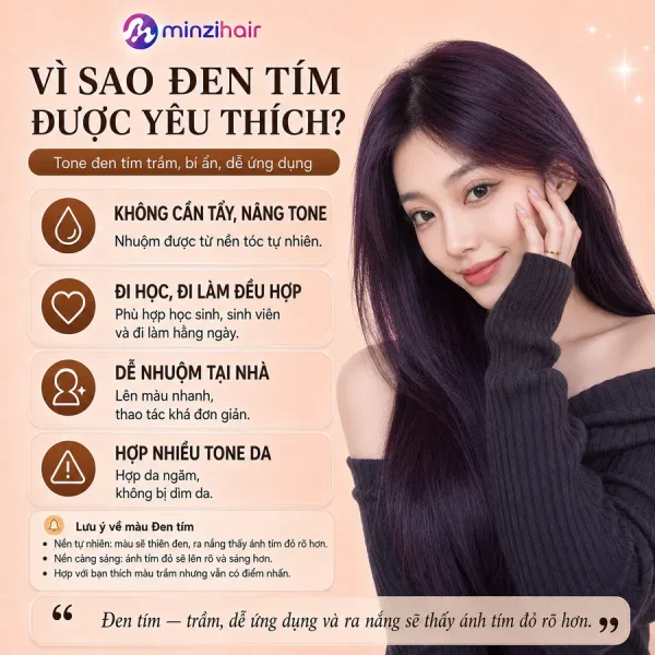 Vì sao thuốc nhuộm tóc màu đen tím được yêu thích