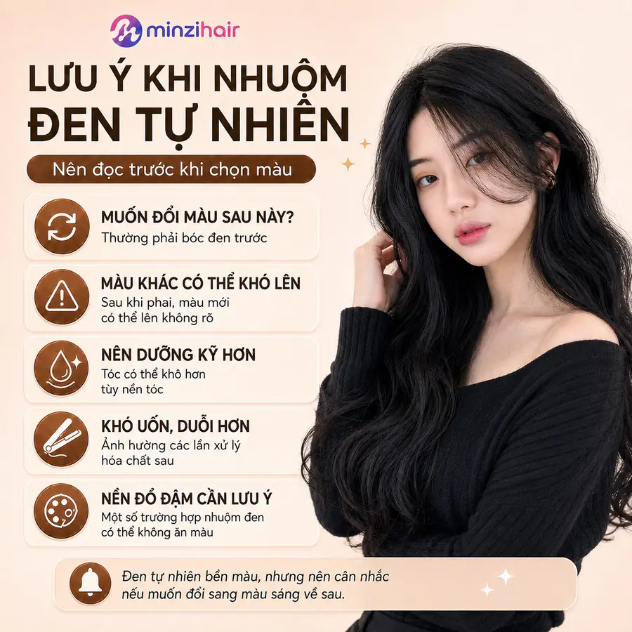 Lưu ý khi nhuộm tóc màu đen tự nhiên