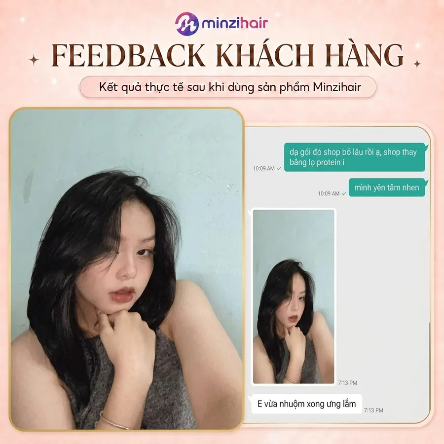 Feedback khách nhuộm tóc màu đen tự nhiên 1