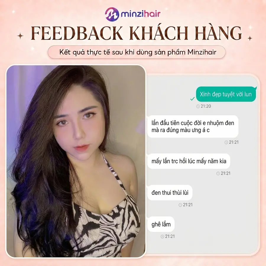 Feedback khách nhuộm tóc màu đen tự nhiên 3