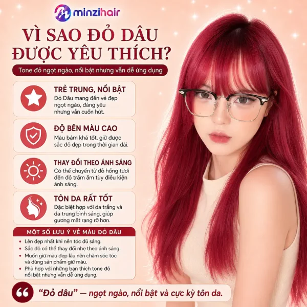 Vì sao thuốc nhuộm tóc màu đỏ dâu được yêu thích
