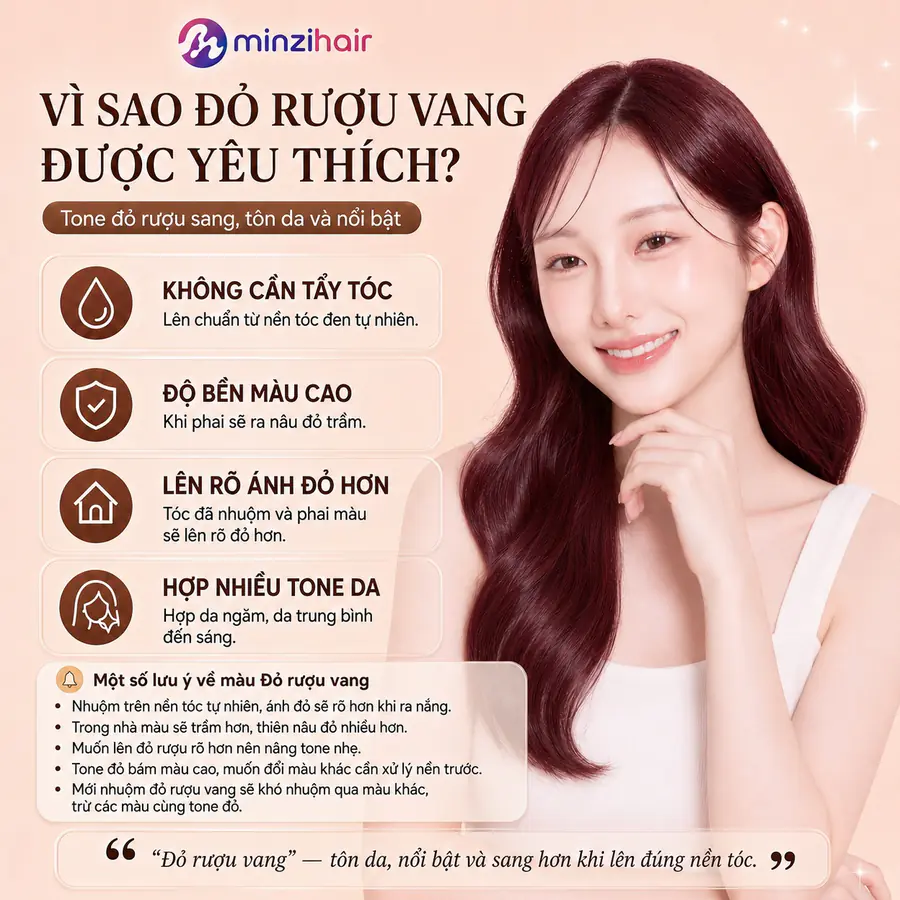 Vì sao thuốc nhuộm tóc màu đỏ rượu vang được yêu thích
