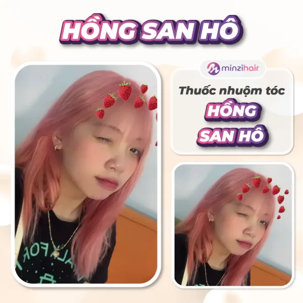 Feedback khách nhuộm tóc màu hồng san hô 3