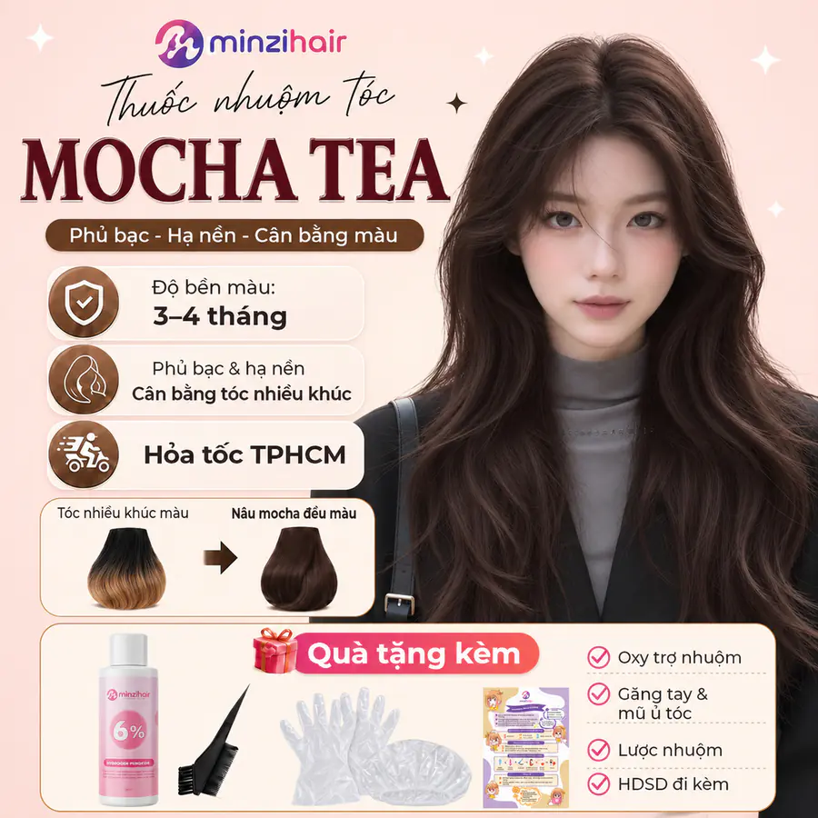 Thuốc nhuộm tóc màu mocha tea