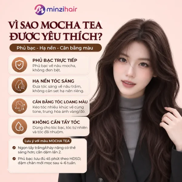 Ưu điểm và lưu ý khi nhuộm mocha tea