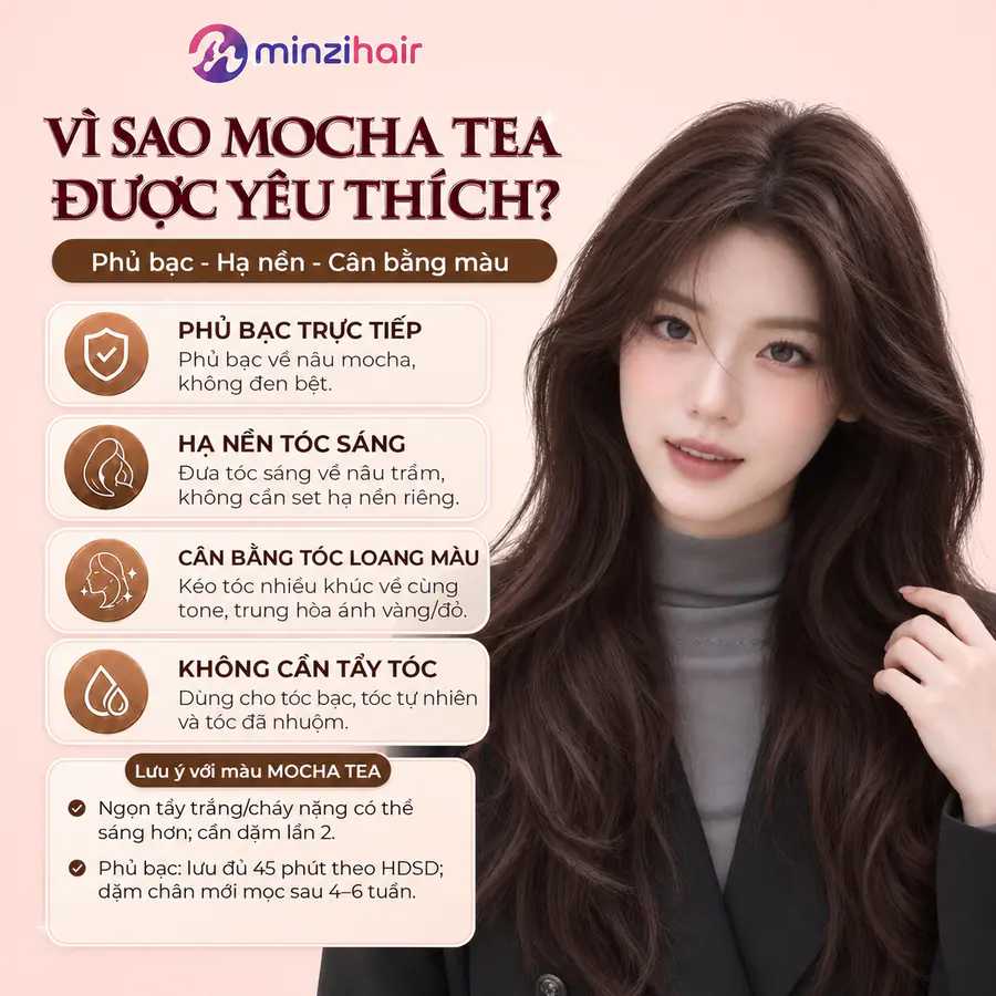 Ưu điểm và lưu ý khi nhuộm mocha tea