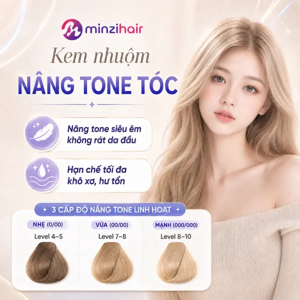 Kem nhuộm nâng tone tóc Minzihair