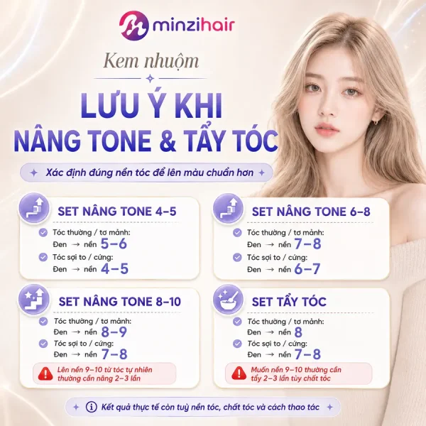 Lưu ý khi nhuộm nâng tone và tẩy tóc