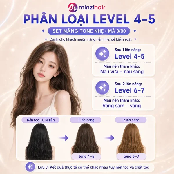 Nâng tone nhẹ level 4–5