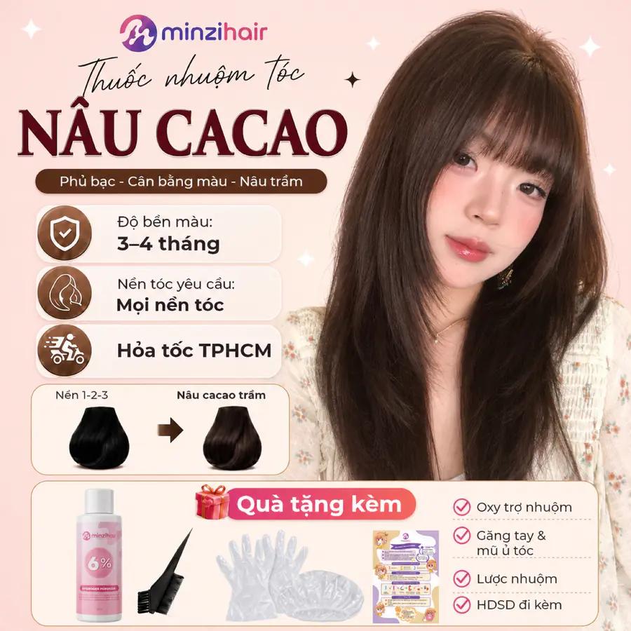 Thuốc nhuộm tóc màu nâu cacao