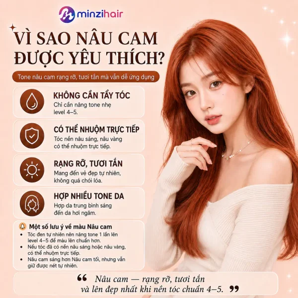Vì sao thuốc nhuộm tóc màu nâu cam được yêu thích