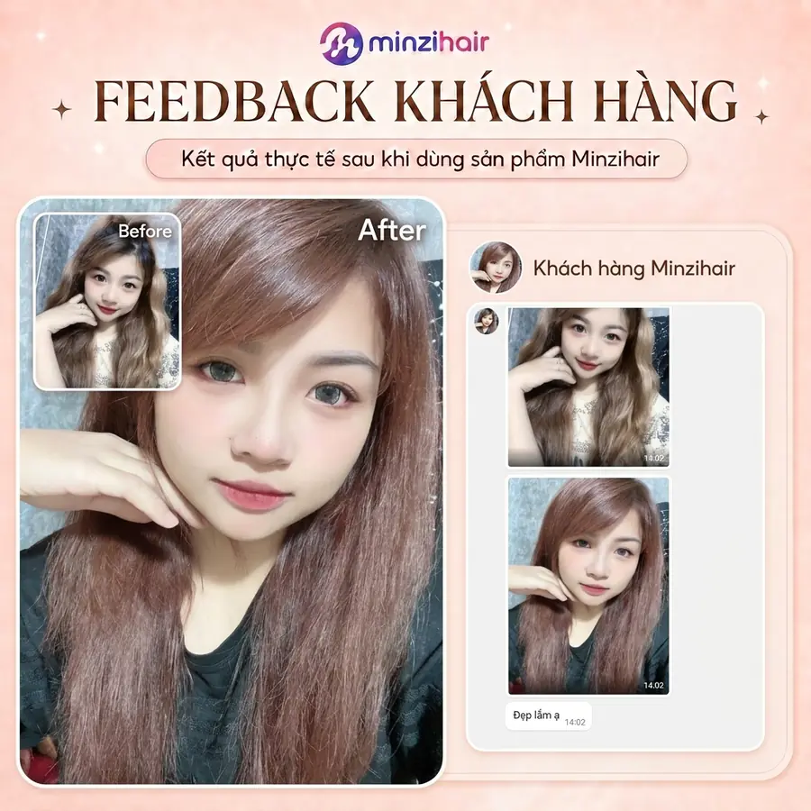 Feedback khách nhuộm tóc màu nâu chocolate 2